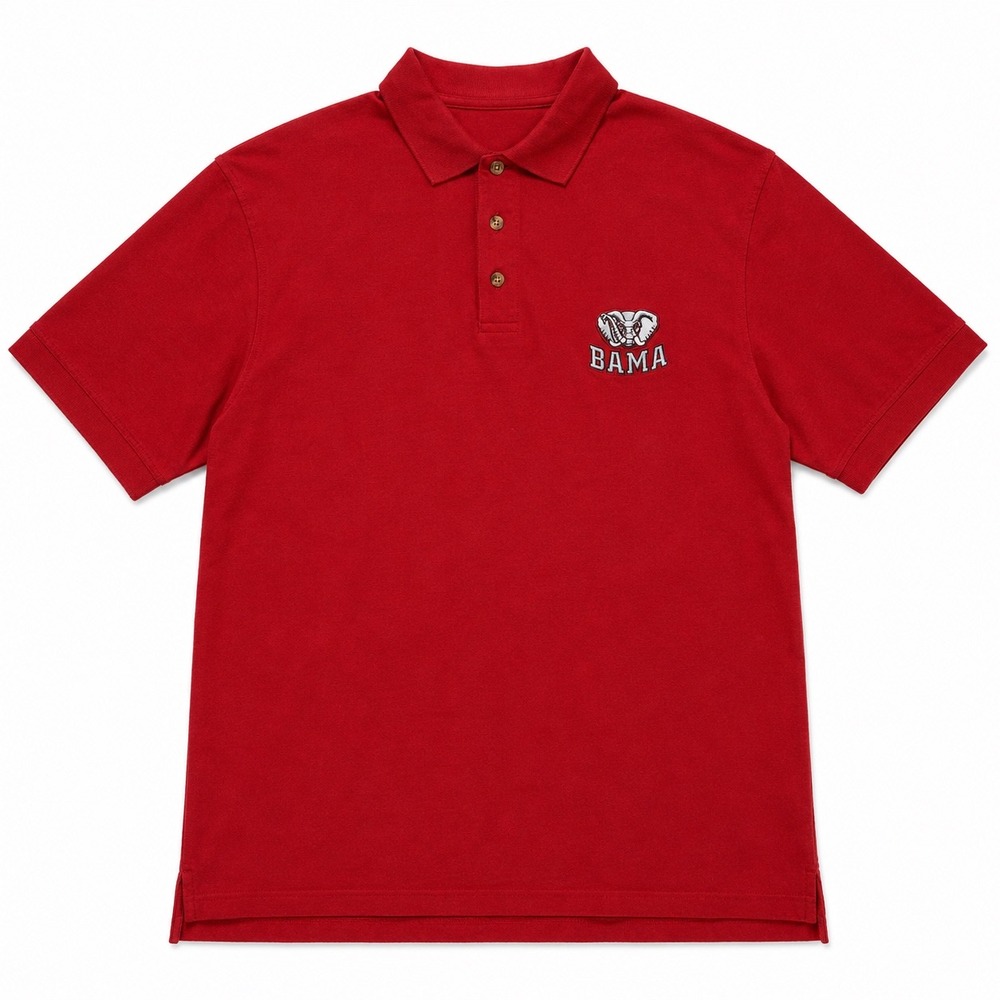 BMOC Alabama Crimson Tide Bama Polo Shirt Mens Small Red Cotton NWT NCAA
